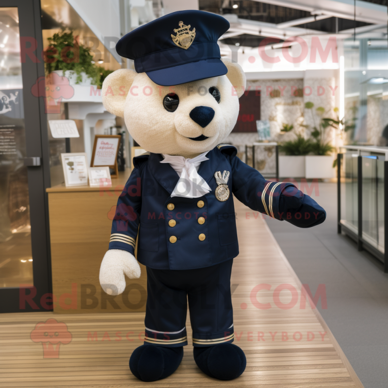 Navy Love Letter mascot costume character dressed with a Playsuit and Bow ties Navy Love Letter mascot costume character dressed with a Playsuit and Bow ties