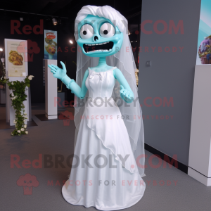 Cyan Zombie maskot drakt...