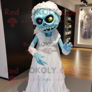 Cyan Zombie maskot drakt...