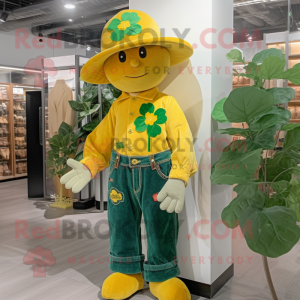 Gul Firkløver maskot...