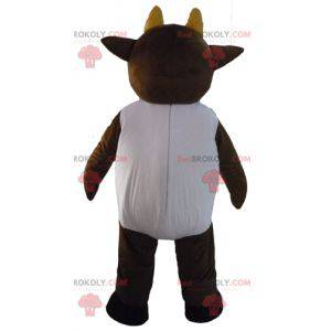 Mascote de vaca marrom e branca fofa e tocante - Redbrokoly.com