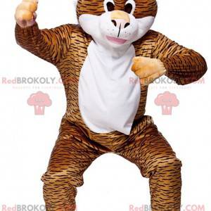 Vit svart och orange tabby kattmaskot - Redbrokoly.com