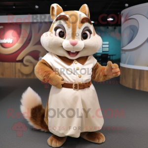 Cream Chipmunk maskot...