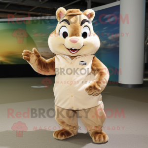 Cream Chipmunk maskot...