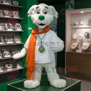 Hvid irsk flag maskot...