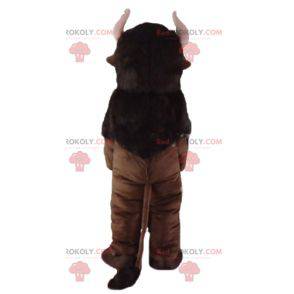 Brown bison mascot with pink horns - Redbrokoly.com