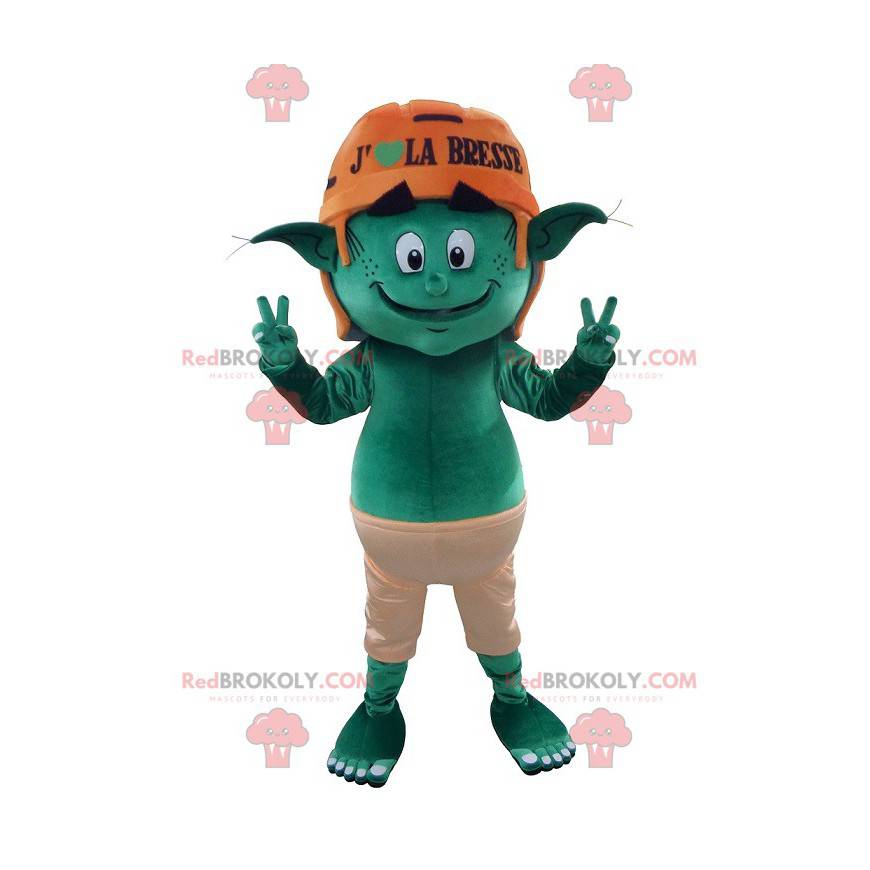 Green leprechaun elf mascot - Redbrokoly.com