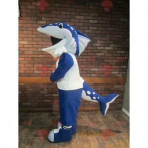 Mascotte de dauphin de requin d'orque bleue