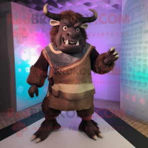 nan Minotaur mascot costume character dressed with a Trousers and Wraps