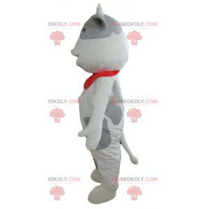 Mascote da vaca branca e cinza alegre e tocante - Redbrokoly.com