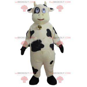 Reusachtige witte en zwarte koe mascotte - Redbrokoly.com