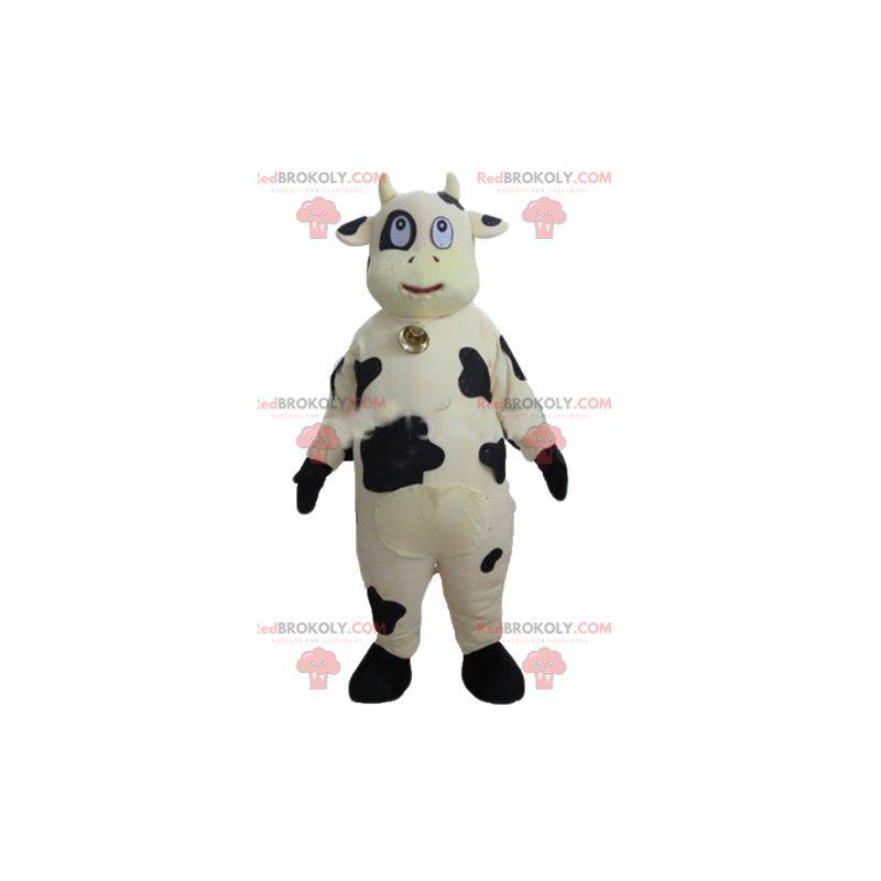 Mascote gigante de vaca preta e branca - Redbrokoly.com