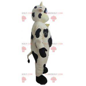 Mascote gigante de vaca preta e branca - Redbrokoly.com