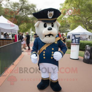 Navy Chief mascot costume character dressed with a Henley Shirt and Handbags