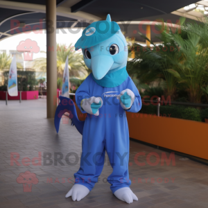 Blue Dolphin maskot kostym...