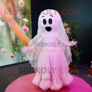 Pink Ghost mascotte kostuum...