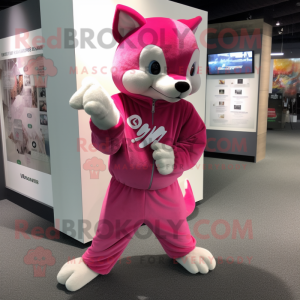 Pink Marten maskot kostume...