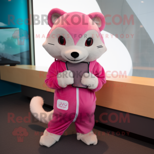 Pink Marten maskot kostume...