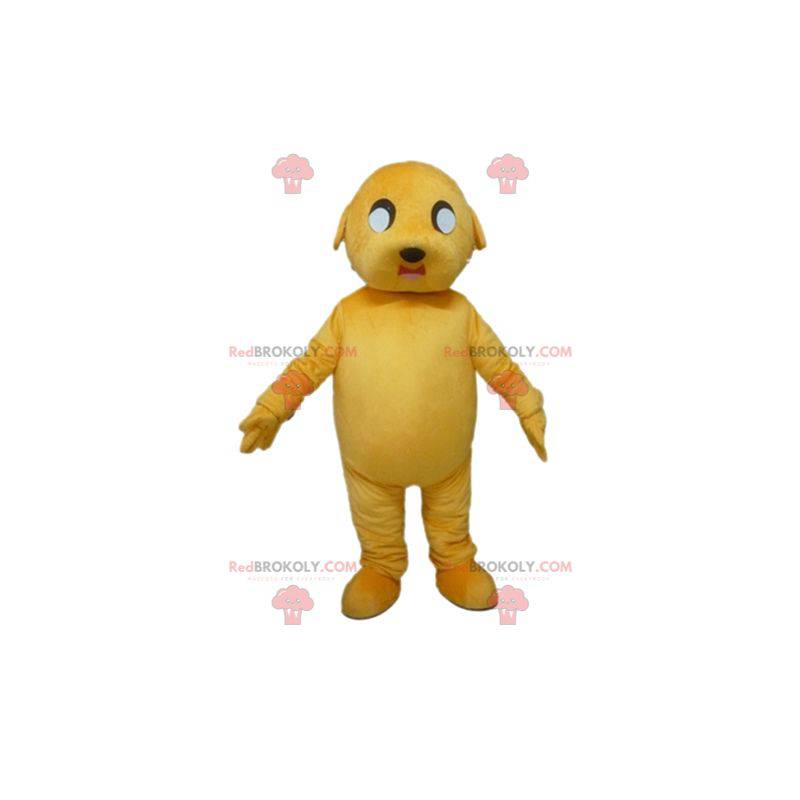 Mascote cachorro amarelo gigante e impressionante -