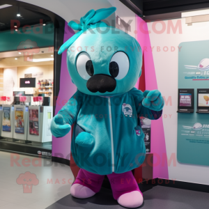 Postava maskota Teal Pink...