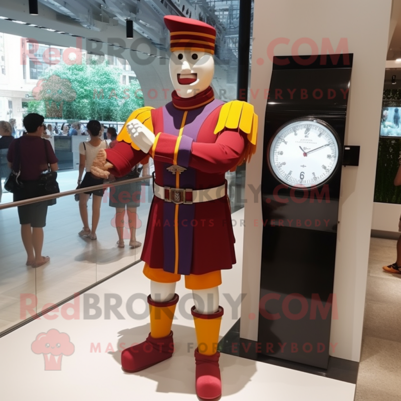 nan Swiss Guard mascot costume character dressed with a Poplin Shirt and Bracelet watches