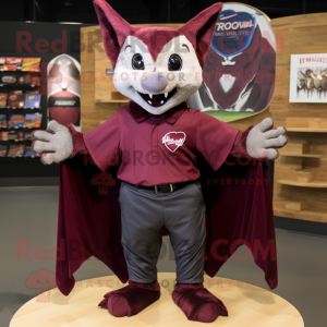 Maroon Bat mascotte kostuum...