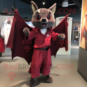 Maroon Bat mascotte kostuum...