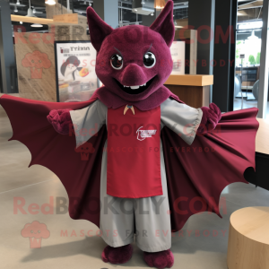 Maroon Bat maskot kostume...