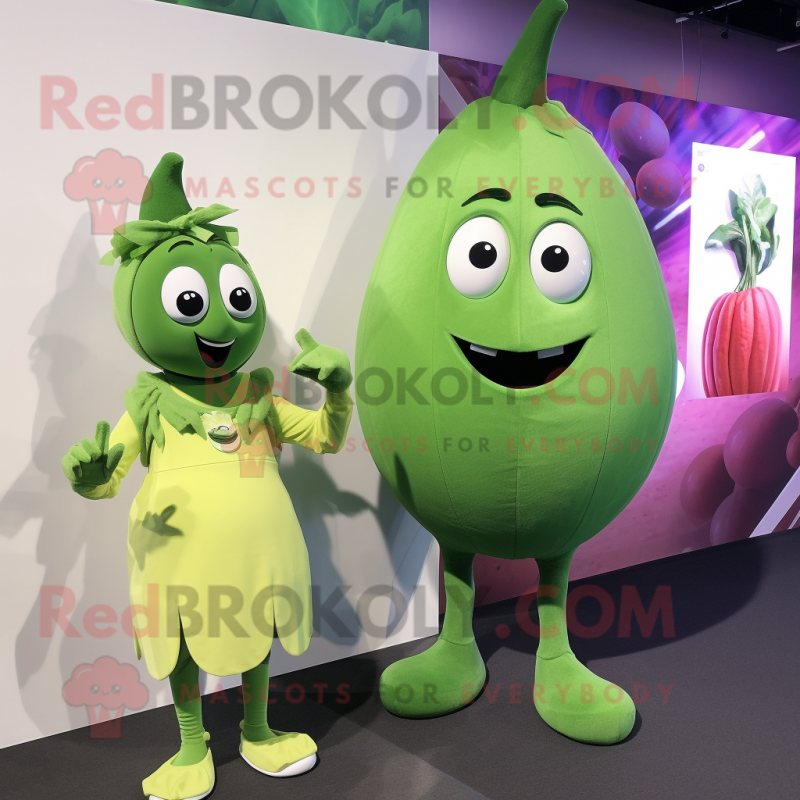 Olive Beet mascot costume character dressed with a Shift Dress and Smartwatches Olive Beet mascot costume character dressed with a Shift Dress and Smartwatches