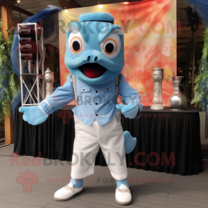 Sky Blue Lax maskot kostym...