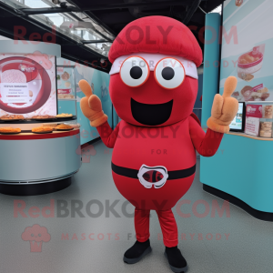 Red Bagels maskot kostume...