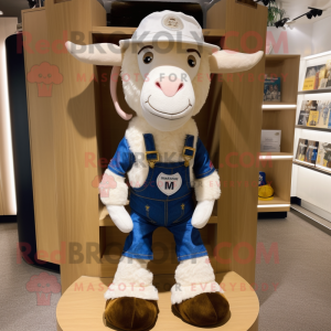 nan Goat mascot costume character dressed with a Bootcut Jeans and Hats