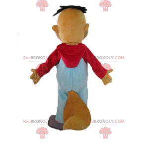 Mascotte castoro marrone con tuta blu - Redbrokoly.com