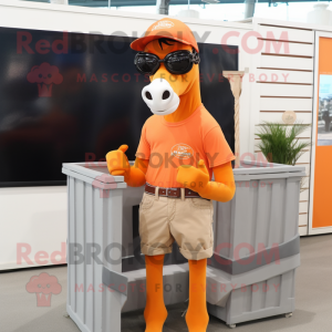 Orange Horse maskot kostume...