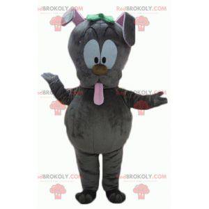 Mascota de conejo gris sacando la lengua - Redbrokoly.com