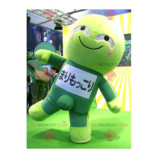 Mascota de personaje verde manga japonesa - Redbrokoly.com
