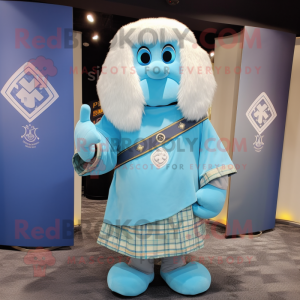 Himmelblauer Maskottchen...