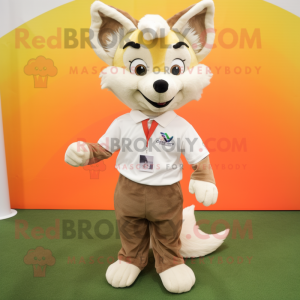 Beige Fox mascotte kostuum...