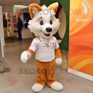 Beige Fox maskot kostume...