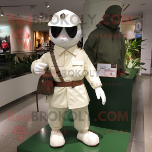 Hvit Army Soldier maskot...