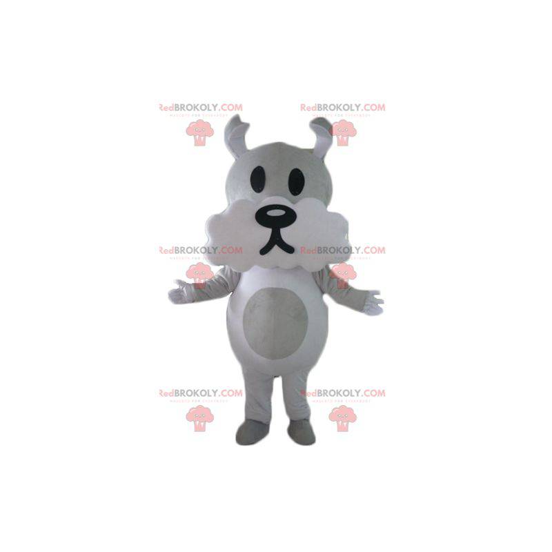 Nettes und lustiges graues und weißes Hundemaskottchen - Nettes und lustiges graues und weißes Hundemaskottchen -