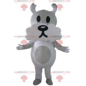 Mascotte cane grigio e bianco carino e divertente -