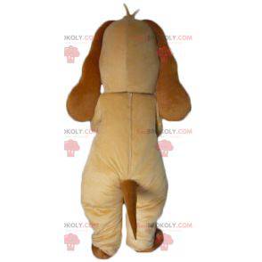 Brown dog mascot with a giant white bone - Redbrokoly.com