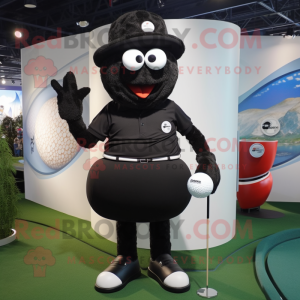 Sort golfbold maskot...