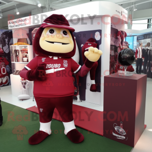 Maroon Rugby Ball mascotte...