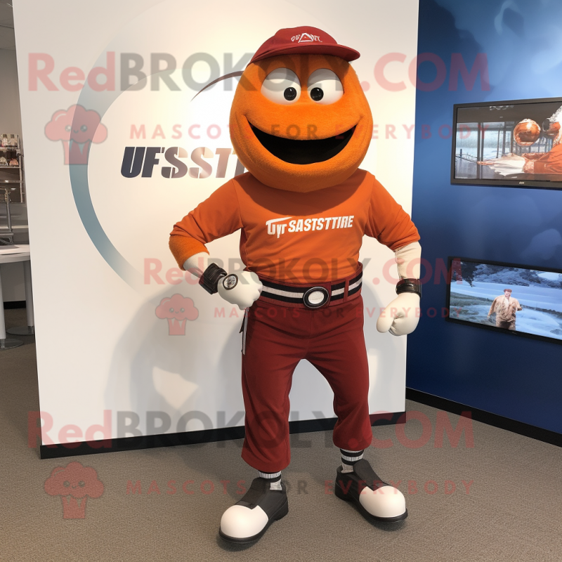 Rust Attorney mascot costume character dressed with a Joggers and Smartwatches Rust Attorney mascot costume character dressed with a Joggers and Smartwatches