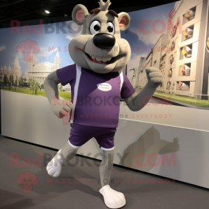 Gray Moussaka mascot costume character dressed with a Running Shorts and Cufflinks