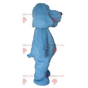 Mascotte de chien bleu tout poilu impressionnant -