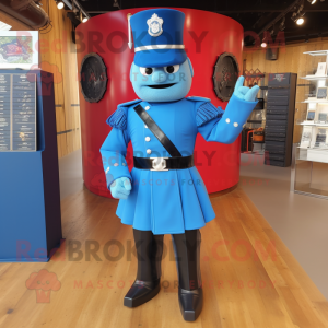 Blue Soldier maskot kostume...