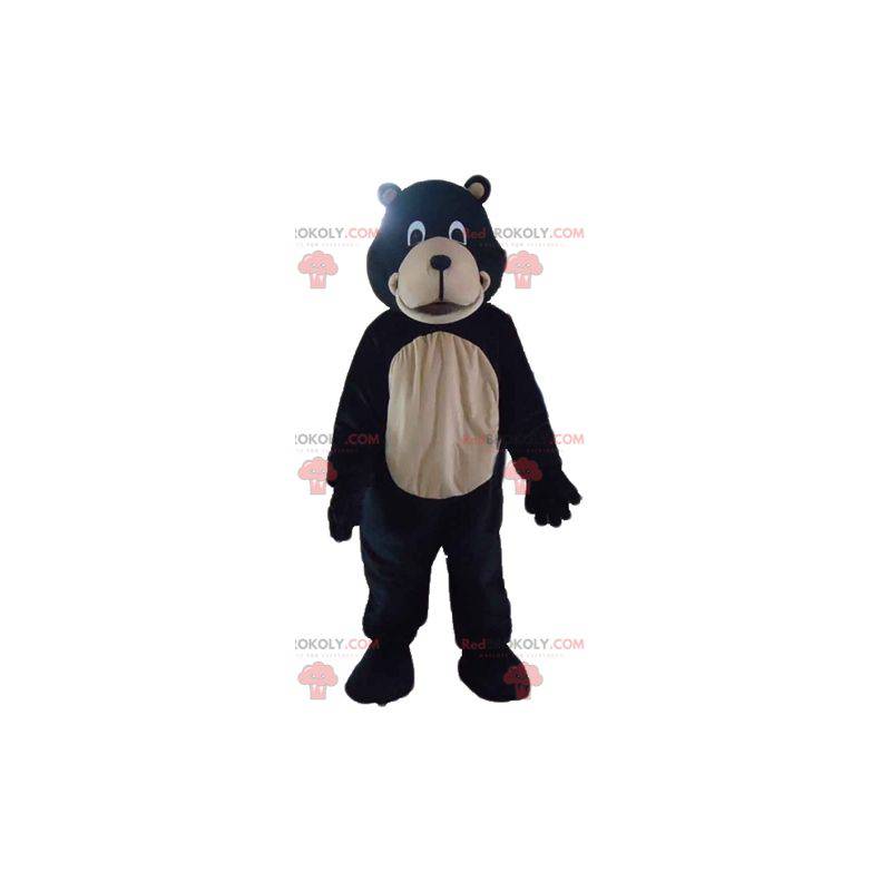 Obří černý a béžový medvěd maskot - Redbrokoly.com